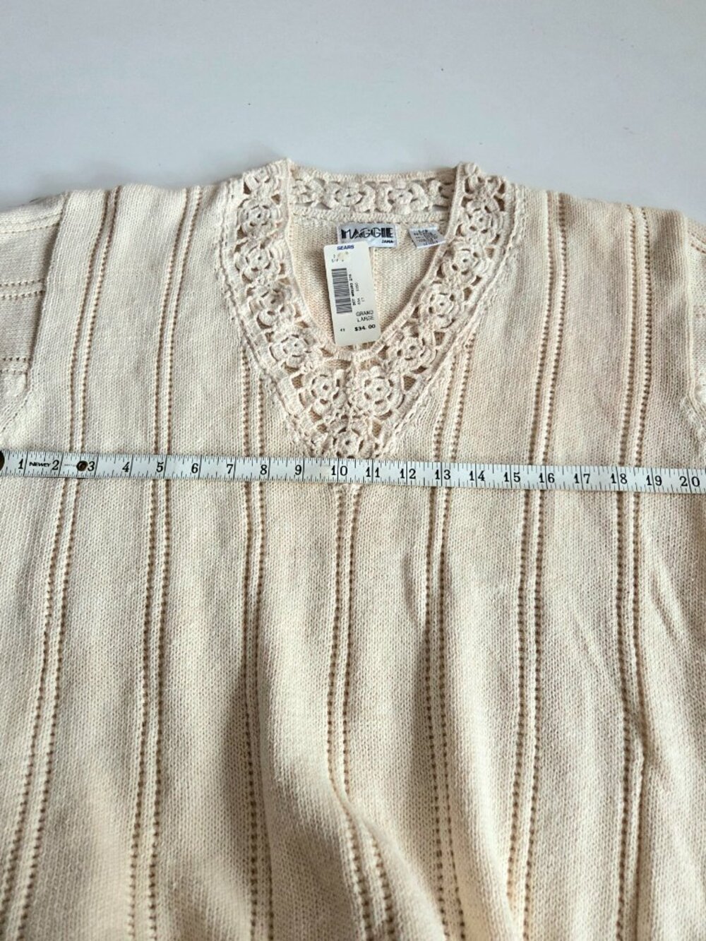 Vintage 1990s Maggie Sears Old New Stock New with Tag Cotton Rami Blend Sweater - Picture 6 of 7